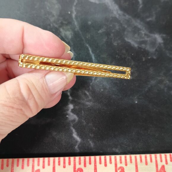 3pc AVON Tie Bars Gold Tone Clips Vintage Men’s Accessories Classic Style - Picture 12 of 14